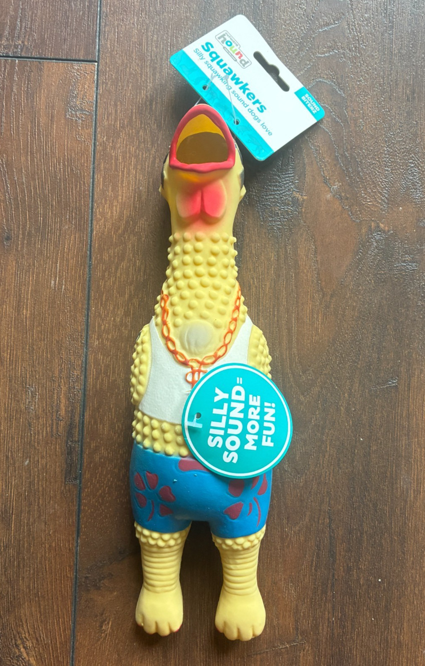 Squawkers Rubber Chicken Dog Toy Outward Hound, NWT